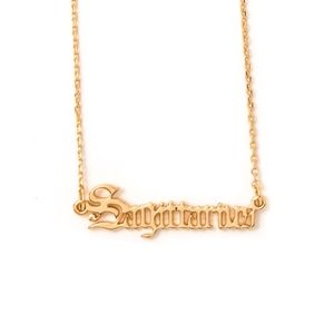 Sagittarius Zodiac Necklace in gold script letters